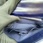 Coco Handle Medium Chevron Navy Gold Hardware