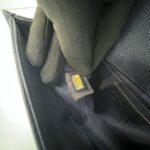 Boy 25 Caviar Navy Gold Hardware