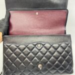 Maxi Classic D. Flap Lambskin Black Silver Hardware
