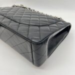 Maxi Classic D. Flap Lambskin Black Silver Hardware