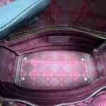 Lady Dior Medium Velvet Dark Maroon GHW