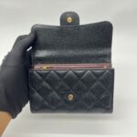 Classic Trifold Compact Caviar Black GHW
