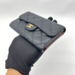 Classic Trifold Compact Caviar Black GHW