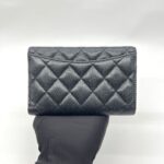 Classic Trifold Compact Caviar Black GHW