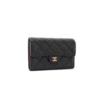 Classic Trifold Compact Caviar Black GHW