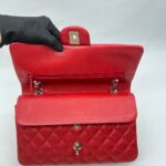 Medium Classic D Flap Caviar Red SHW