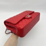 Medium Classic D Flap Caviar Red SHW