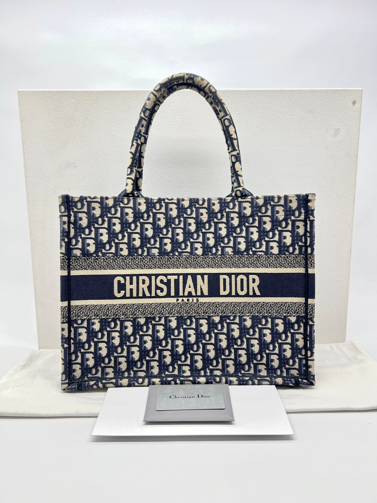 Medium Book Tote Blue Oblique