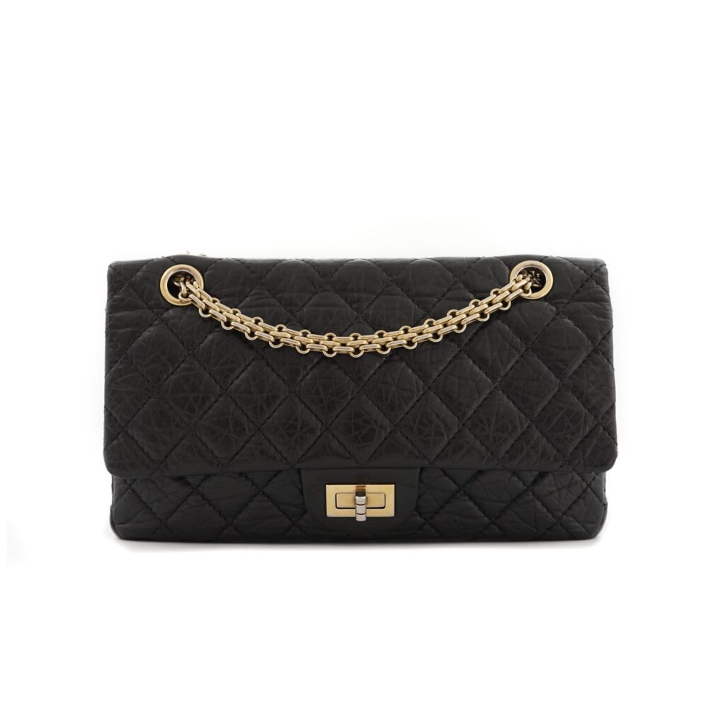 Reissue 226 Medium Crinkled Calfskin Black GHW