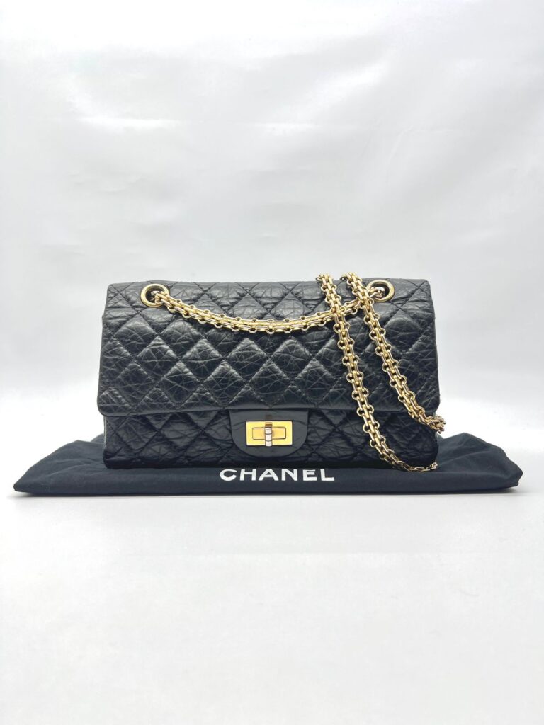 Reissue 226 Medium Crinkled Calfskin Black GHW