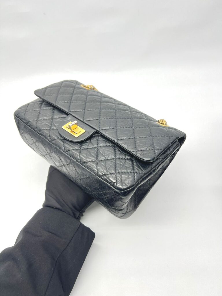 Reissue 226 Medium Crinkled Calfskin Black GHW