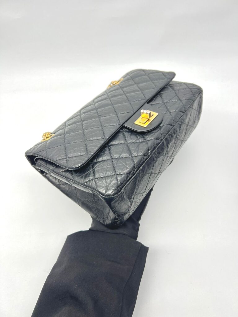 Reissue 226 Medium Crinkled Calfskin Black GHW