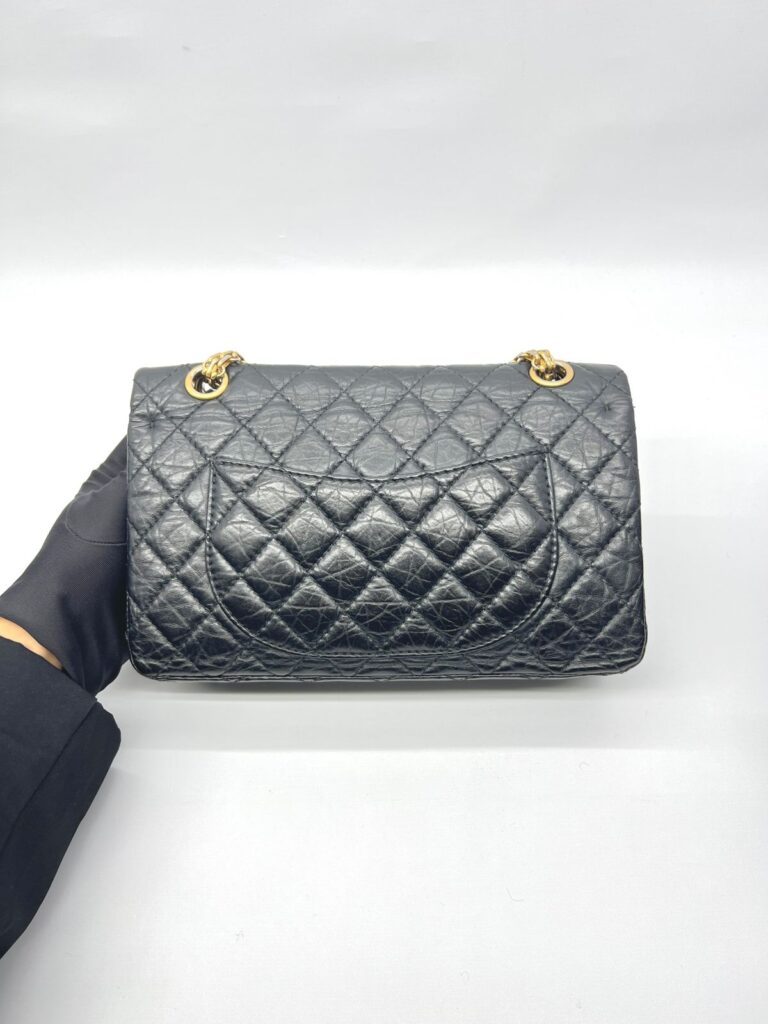 Reissue 226 Medium Crinkled Calfskin Black GHW