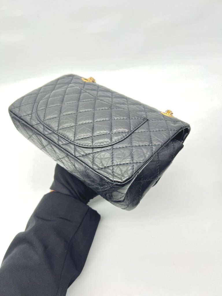 Reissue 226 Medium Crinkled Calfskin Black GHW