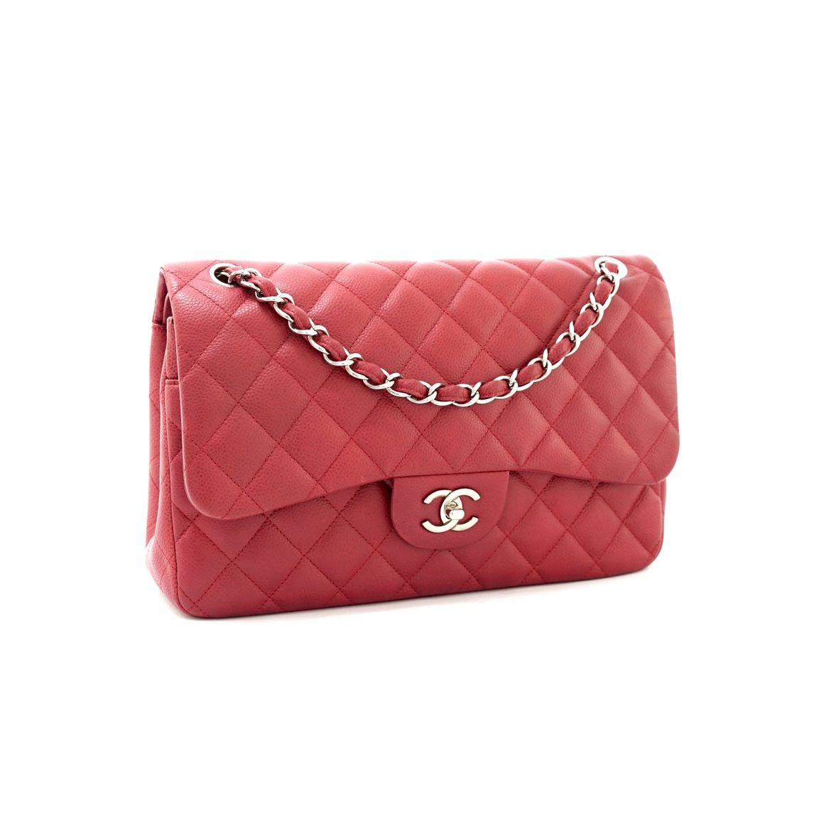 Jumbo Classic D Flap Caviar Red SHW