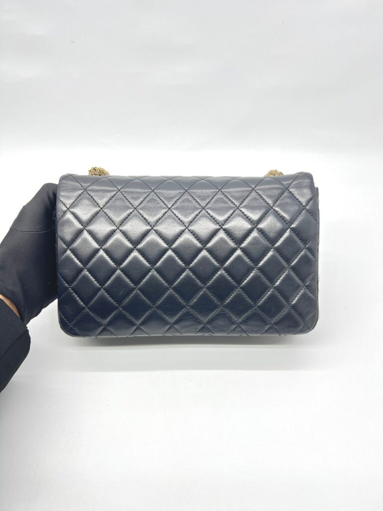 Flap Tangled Pearl Lambskin Black GHW