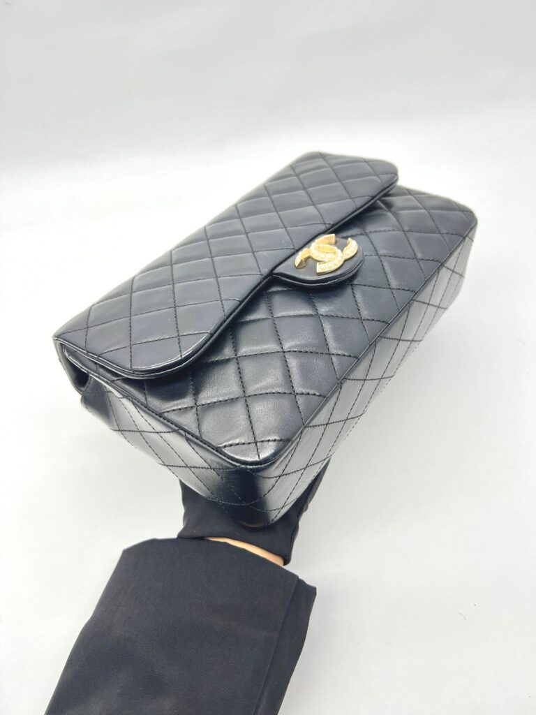 Flap Tangled Pearl Lambskin Black GHW