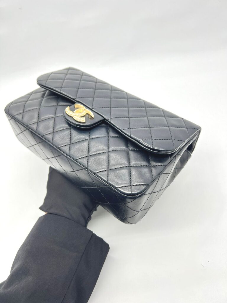 Flap Tangled Pearl Lambskin Black GHW