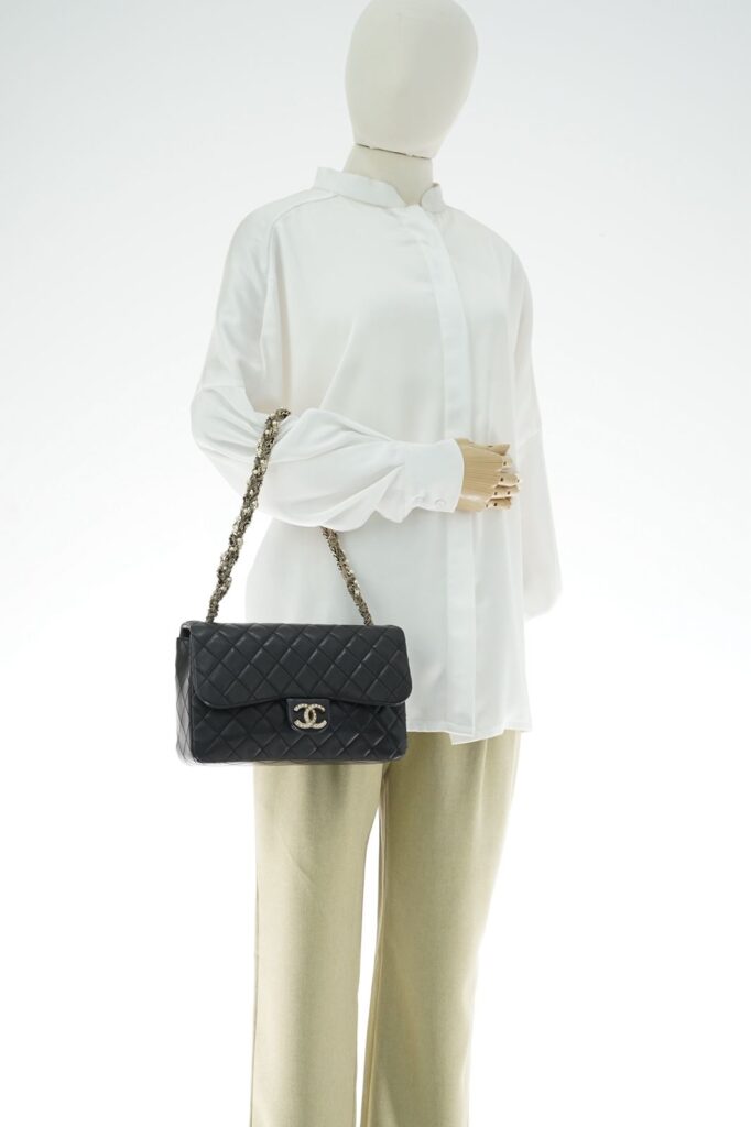 Flap Tangled Pearl Lambskin Black GHW