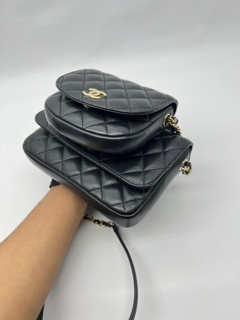 Side Pack Lambskin Black GHW