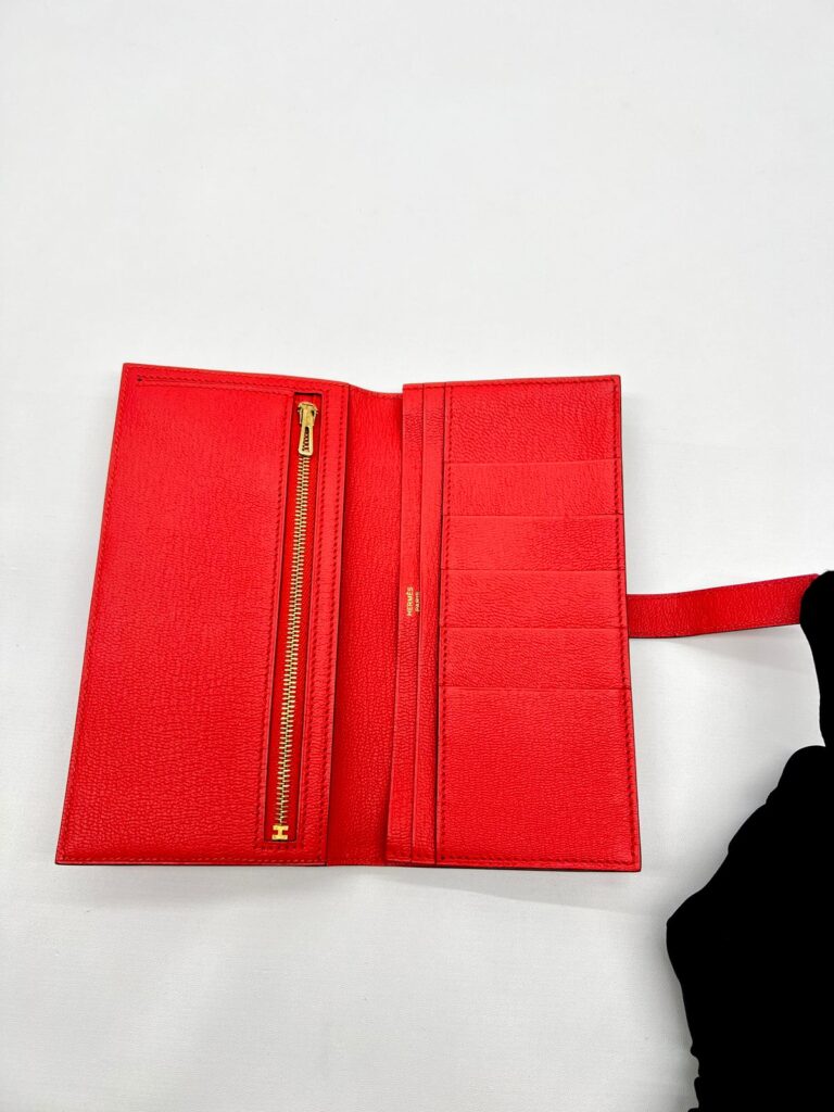 Bearn Long Wallet Epsom/Chevre Mysore Rouge Tomate GHW