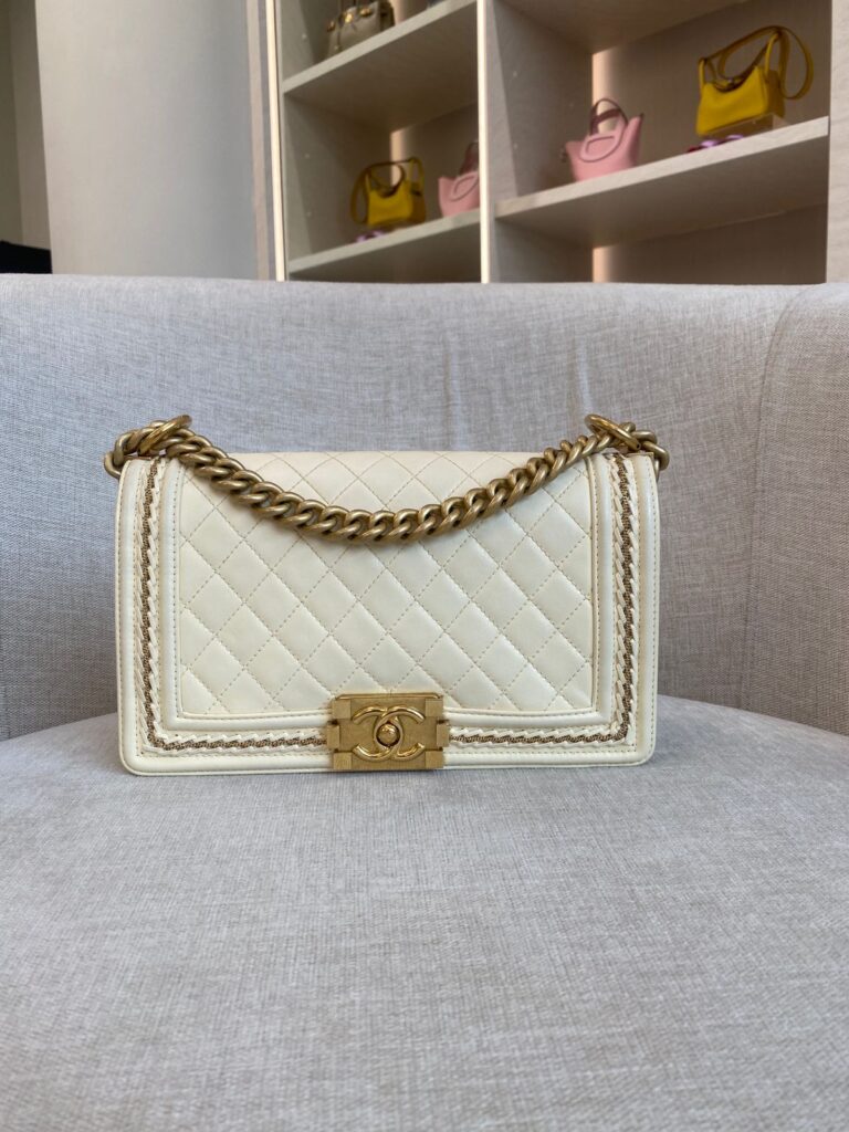 Boy 25 Lambskin Ivory Chain GHW