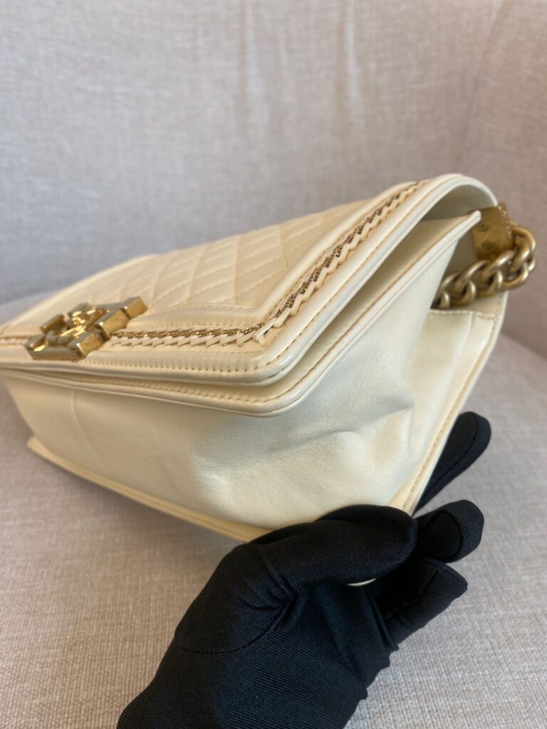 Boy 25 Lambskin Ivory Chain GHW