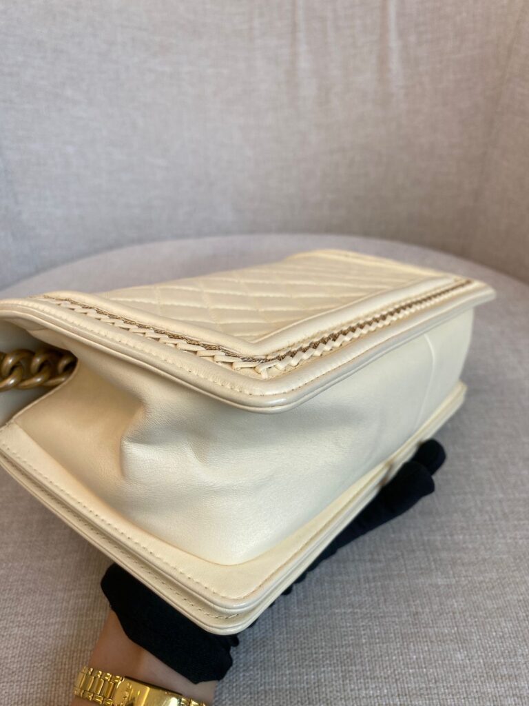 Boy 25 Lambskin Ivory Chain GHW