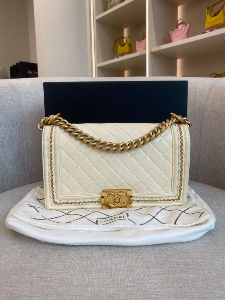 Boy 25 Lambskin Ivory Chain GHW