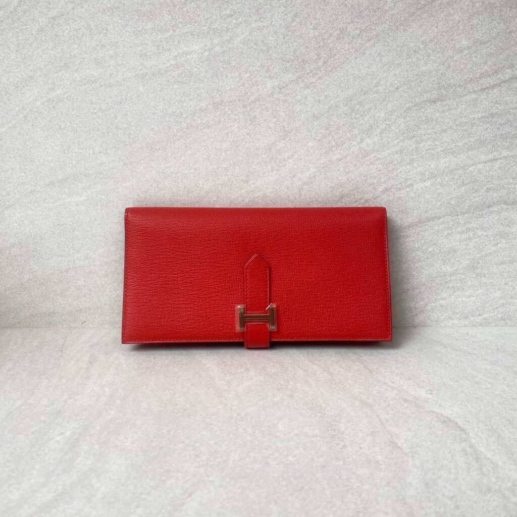 Bearn Long Wallet Epsom/Chevre Mysore Rouge Tomate GHW