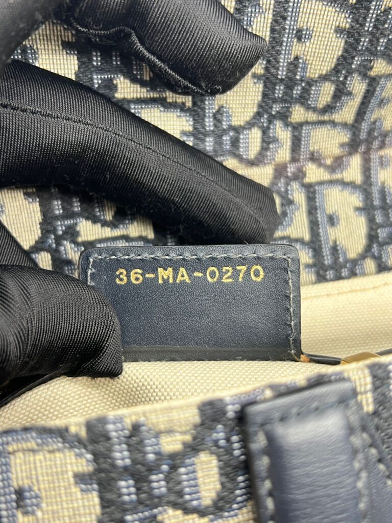 Saddle Medium Canvas Oblique Navy GHW