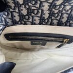 Saddle Medium Canvas Oblique Navy GHW