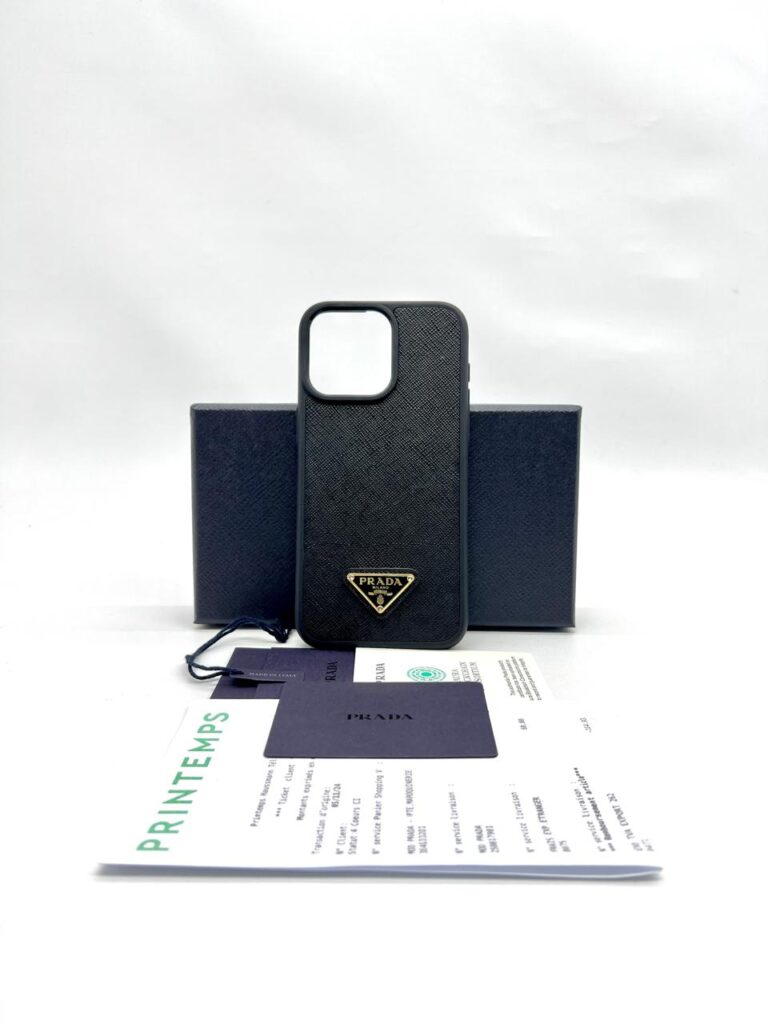 Case For Iphone 15pm Saffiano Black GHW