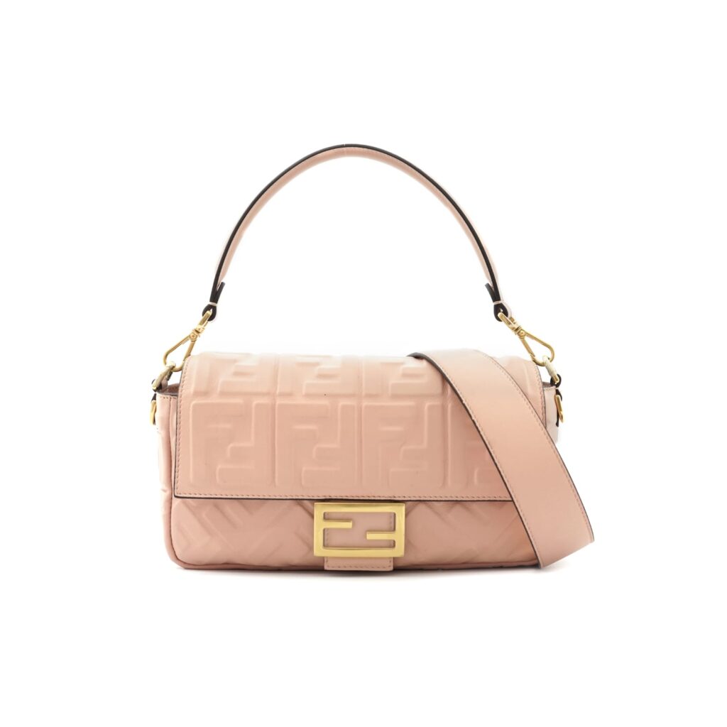 Baguette FF Embossed Baby Pink GHW