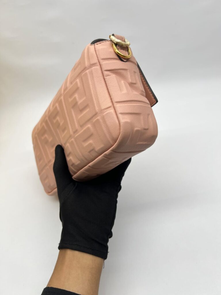 Baguette FF Embossed Baby Pink GHW