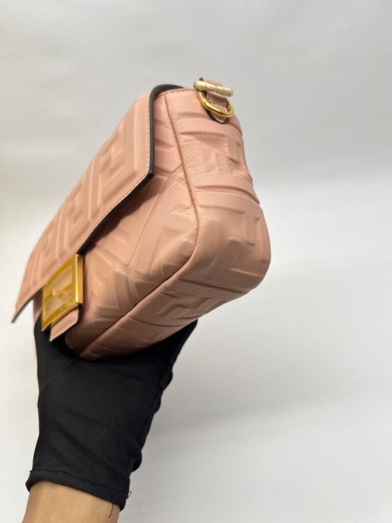 Baguette FF Embossed Baby Pink GHW