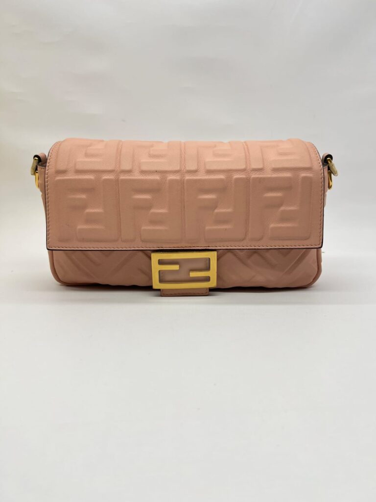 Baguette FF Embossed Baby Pink GHW