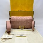 Baguette FF Embossed Baby Pink GHW
