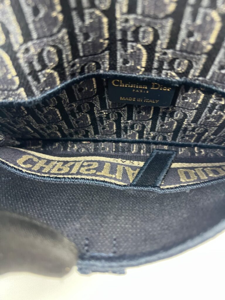 Saddle Pouch Oblique Velvet Navy GHW