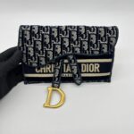 Saddle Pouch Oblique Velvet Navy GHW