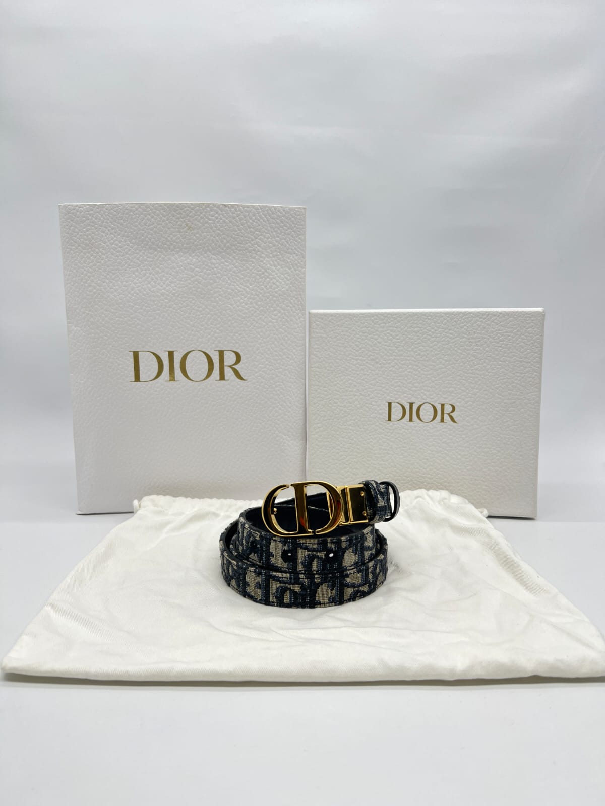 30 Montaigne Reversible Belt Oblique Blue/Smooth Calfskin Blue