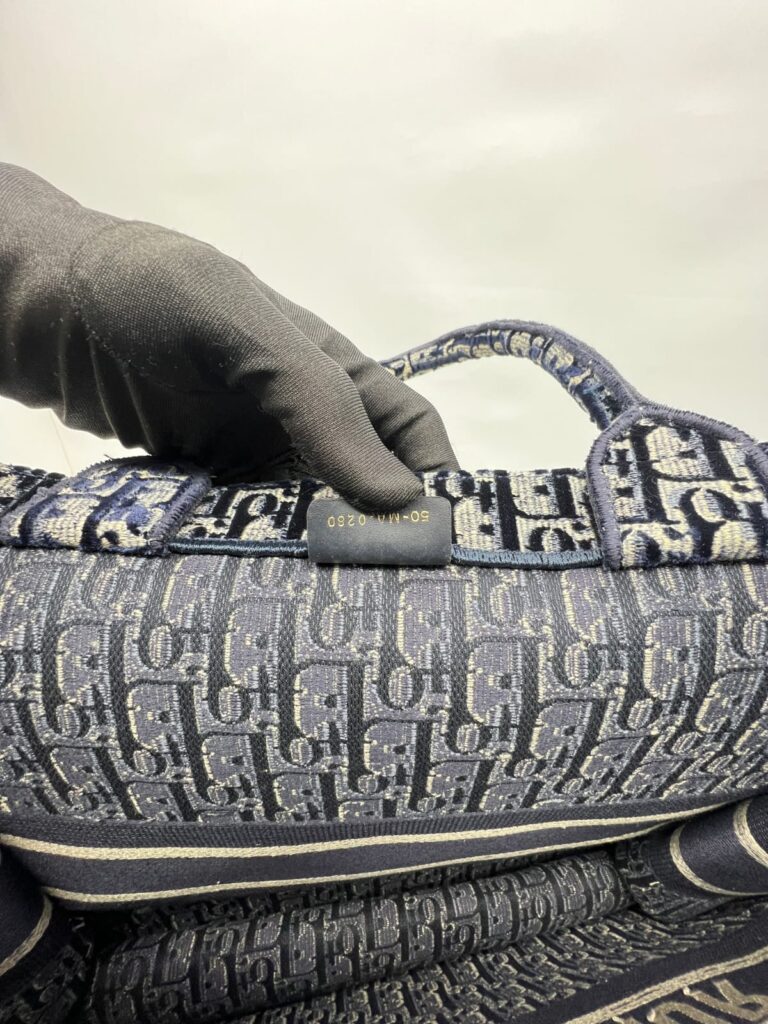 Book Tote Large Oblique Velvet Navy