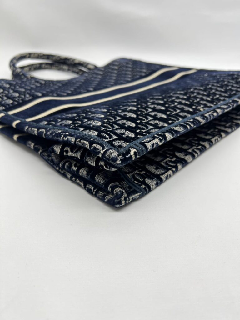 Book Tote Large Oblique Velvet Navy