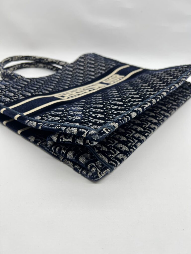 Book Tote Large Oblique Velvet Navy