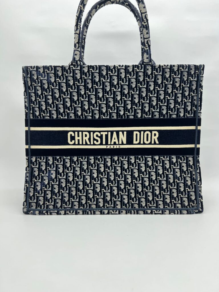 Book Tote Large Oblique Velvet Navy