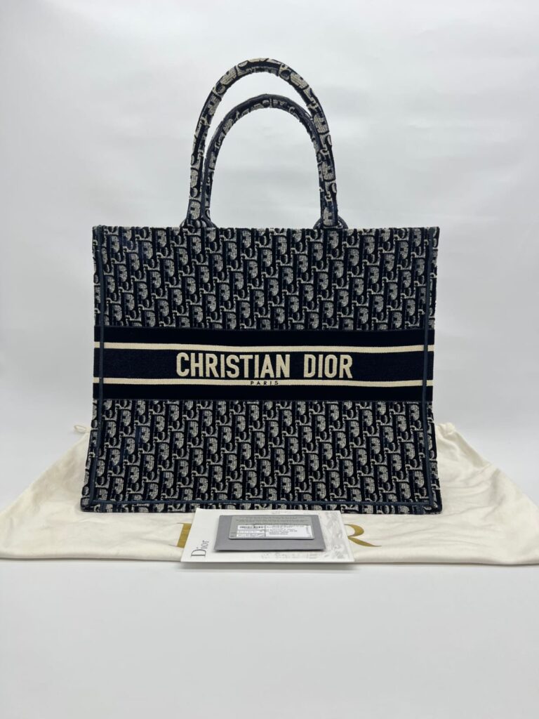 Book Tote Large Oblique Velvet Navy