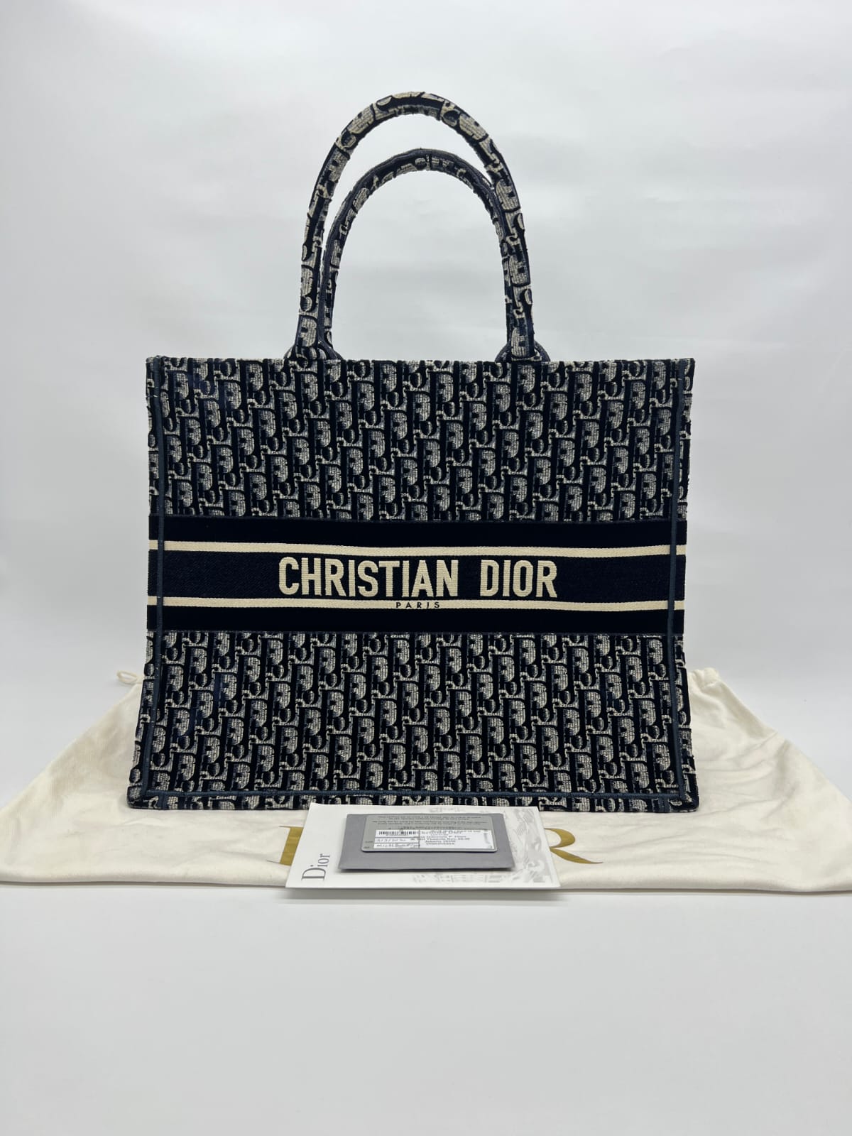 Book Tote Large Oblique Velvet Navy