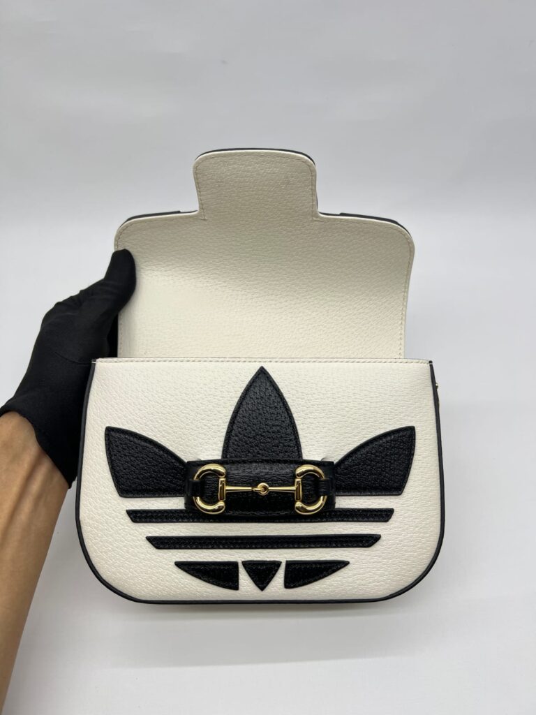 Horsebit Mini Bag X Adidas Leather White Black GHW