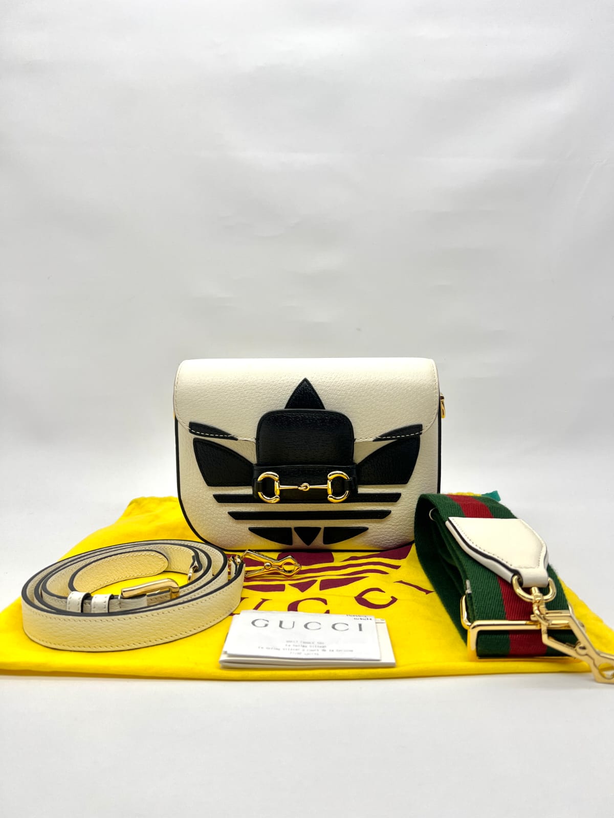 Horsebit Mini Bag X Adidas Leather White Black GHW