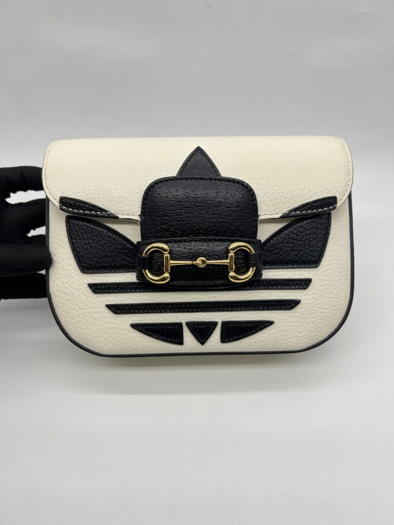 Horsebit Mini Bag X Adidas Leather White Black GHW